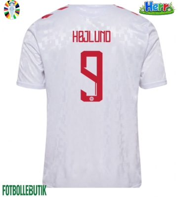 Danmark Rasmus Hojlund #9 Bortatröja EM 2024 Kortärmad